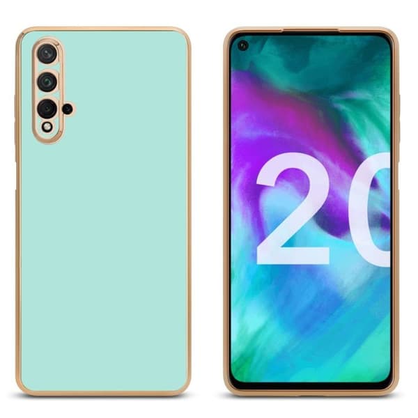 Fodral för Honor 20 / 20S / Huawei NOVA 5T Glansig Mintgrön - Guld med skydd för kameran Grön