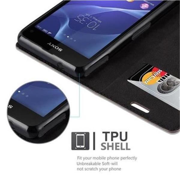 Cadorabo Sony Xperia Z1 KOMPAKT KAFFEBRUNT Fodral Osynlig magnetisk STÄNGNING Fodral Fodral Stöder stativkortplats