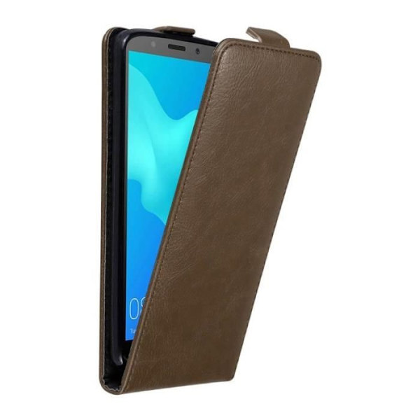Flip Case - CADORABO - Huawei Y5 2018 - Imitation läder - Brun - Magnetstängning kastanj