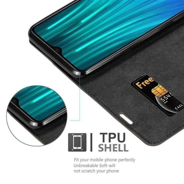Coque portefeuille - CADORABO - Xiaomi RedMi NOTE 8 PRO - Syntetiskt läder brun - Magnetstängning - 360° flip kastanj