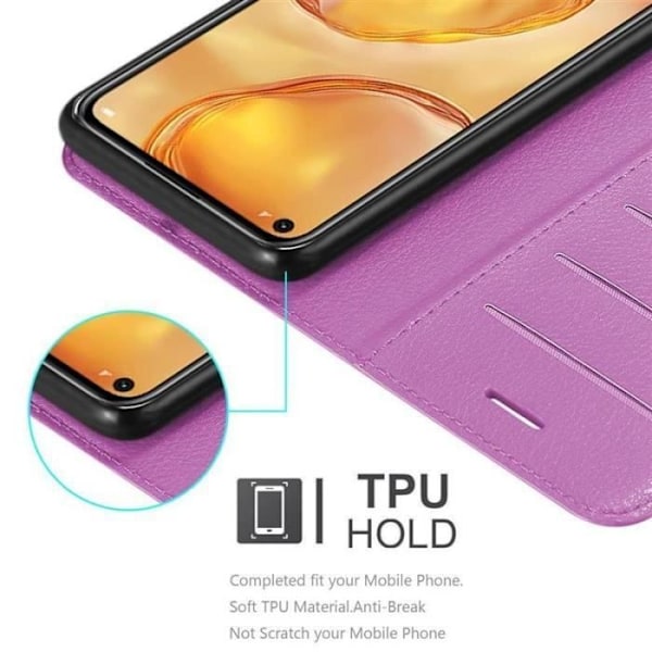 Coque - CADORABO - Huawei P40 LITE/nova 7i - Similicuir - Lila - Horisontellt stöd funktion Lila
