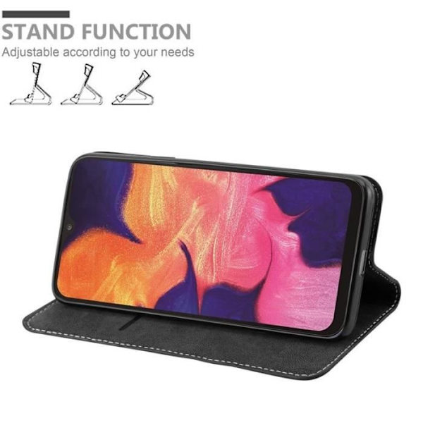 Plånboksfodral - CADORABO - Samsung Galaxy A10 - Syntetiskt läder - Brun - Osynlig magnetisk stängning kastanj