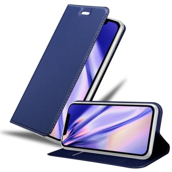 Cadorabo Fodral för Apple iPhone 12 MINI i CLASSY MÖRKBLÅT Skyddsfodral Magnetstängning Stativfunktion KLASSIG MÖRKBLÅ