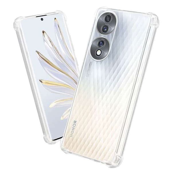 Transparent stötsäker silikonfodral för Honor 70 Vit