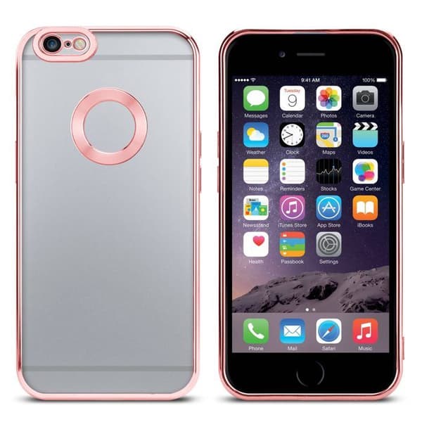 Transparent iPhone 6 / 6S-fodral - Rosa Stötskydd Chrome Design Vit