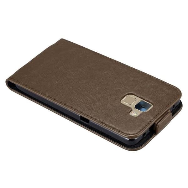 Etui för Honor 7 Flip Case i MÖRK BRUN Skydd brun