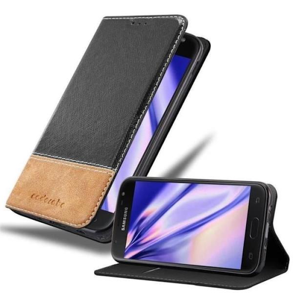 Fodral - CADORABO - Galaxy J5 2017 - Läderimitation - Brun - Stativfunktion kastanj