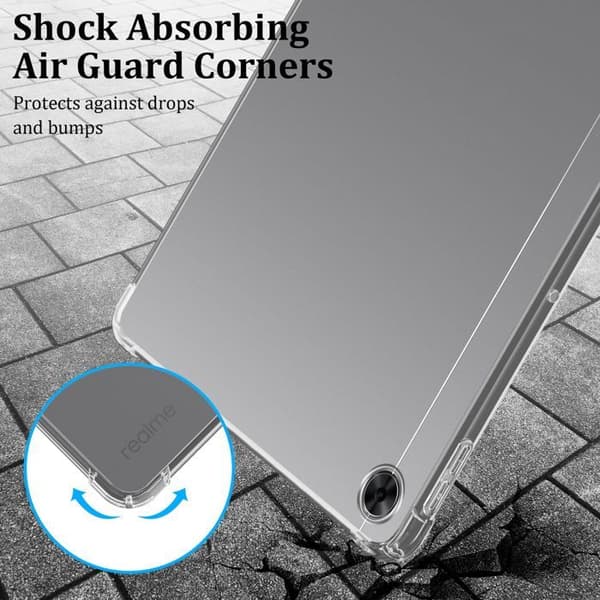 Transparent stötsäker silikonfodral för Realme Pad Vit