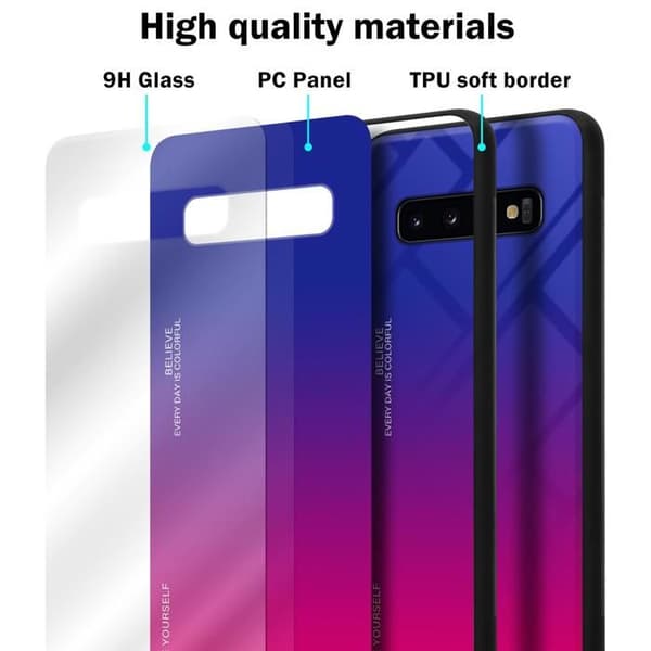 Skyddsfodral för Samsung Galaxy S10 PLUS i VIOLETT - RÖD Stötsäker Bicolor design Svart