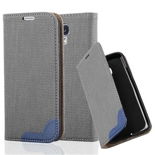 Flipfodral för Samsung Galaxy S4 Fodral i GRÅ BLÅ Skydd Plånbok Grå
