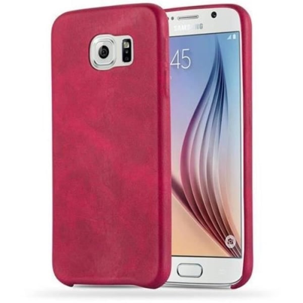 Samsung Galaxy S6 Fodral < (INTE EDGE) Hårt fodral i konstläder – Bumper Fodral Fodral i RÖD-VINTAGE