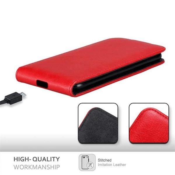 Coque - CADORABO - Samsung Galaxy A20s - Flip-etui Magnetisk - Röd Syntetläder - Fullständigt skydd Äppelrött