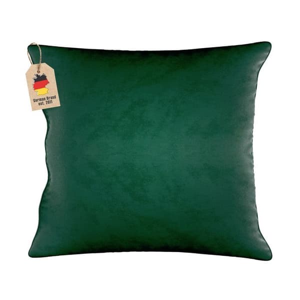 Set med 2 Kuddöverdrag i Sammet 40x40 cm Grön - Dekorativt Överdrag för Soffa, Säng, Vardagsrum, Sovrum, Kontor, Väntrum Grun