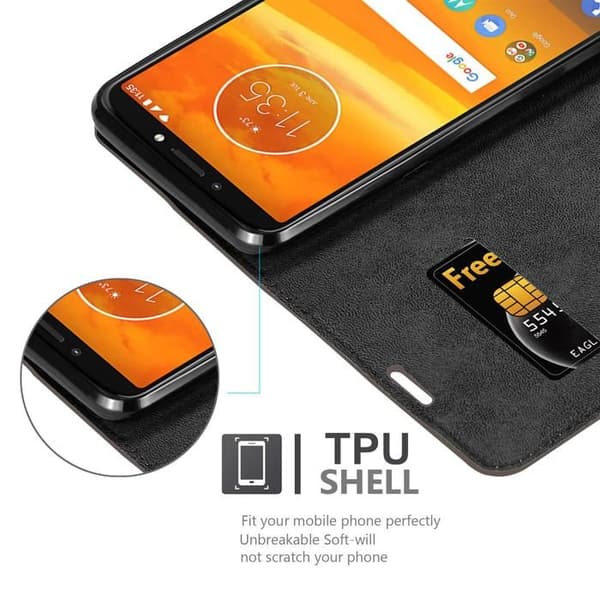 Fodral för Motorola MOTO E5 PLUS Skal i MÖRKBROWN brun