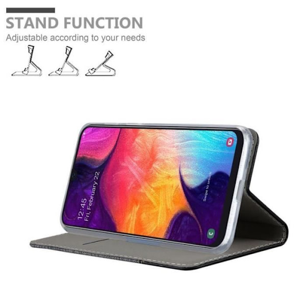 Cadorabo Fodral till Samsung Galaxy A50 i GRÅ SVART