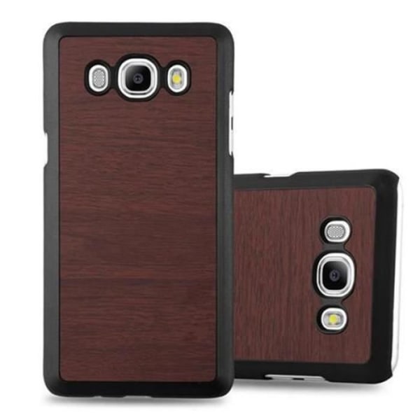 Samsung Galaxy J5 2016 (6) Fodral i WOODY CAFÈ BROWN av Cadorabo (WOODY Design) Ultratunt hårt plastfodral Styvt hårt fodral