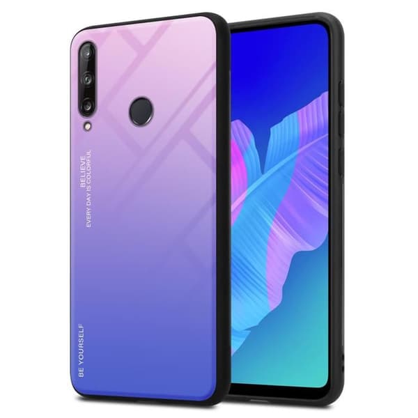 Fodral för Huawei P40 LITE E i ROSA - BLÅ Stötsäker Bicolor design Svart