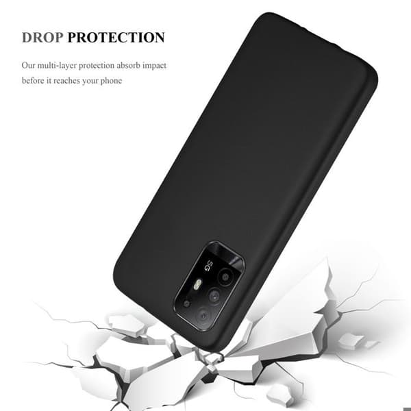Skyddsfodral för Oppo A94 5G Skyddsfodral i MATTSVART METALLIC Design Svart