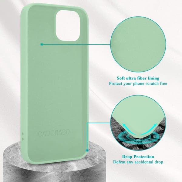 Skal för iPhone 14 PLUS Stötabsorberande i LIQUID LIGHT GREEN Grön