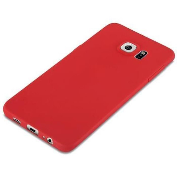 Samsung Galaxy S6 EDGE-fodral i CANDY RED från Cadorabo (CANDY Design) Ultratunt mjukt silikongel TPU-fodral med anti-chock