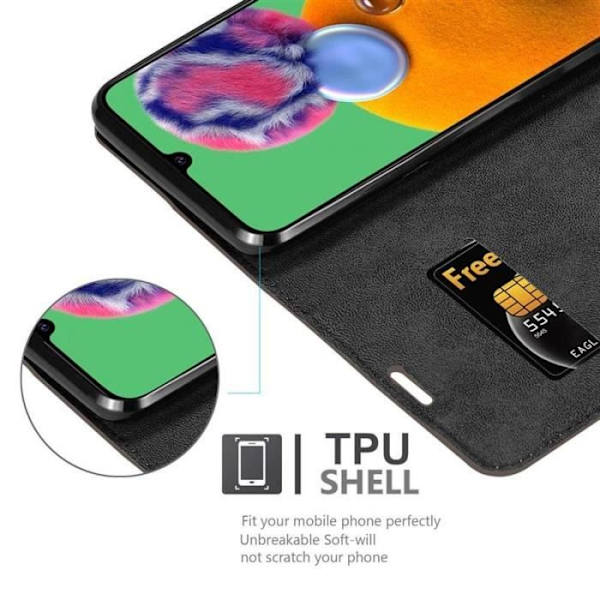 Plånboksfodral - CADORABO - Samsung Galaxy A90 5G - Syntetläder - Brun - Osynlig magnetstängning kastanj