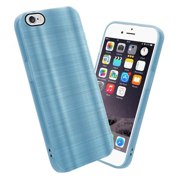 Skal för iPhone 6 / 6S Borstad Turkos Kamera Skydd Blå