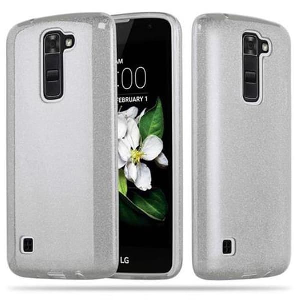Skal för LG K7 2016 STJÄRNSTÖV SILVER Skydd Glittrande Glitter Grå