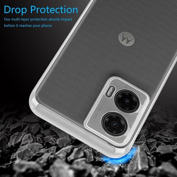 Transparent stötsäker silikonfodral för Motorola Moto G35 Vit