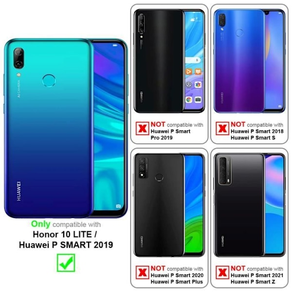 Coque - CADORABO - Honor 10 LITE / Huawei P SMART 2019 - Silikon TPU - Stötskydd - Tunn design Frost mörkblå