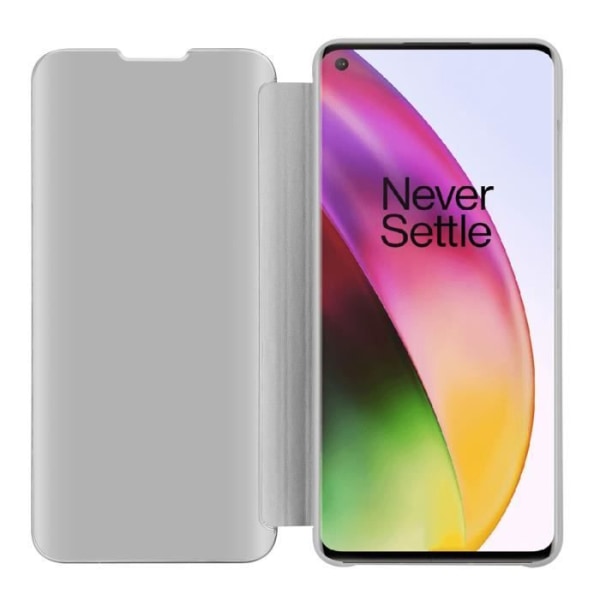 Etui för OnePlus 8 - CADORABO - AGATE ARGENT - Clear View - 360 graders skydd Silver agat