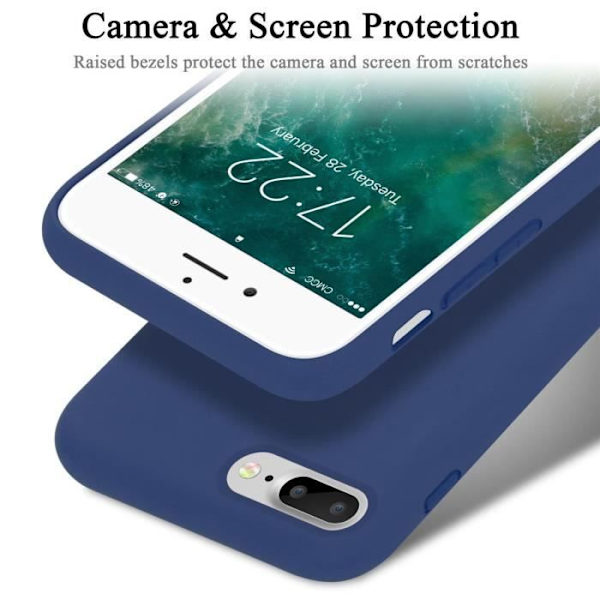 Fodral för iPhone 7/7S/8 PLUS - CADORABO - Silikon TPU - Mjuk skydd - Tunn design - Färg Blå Blå