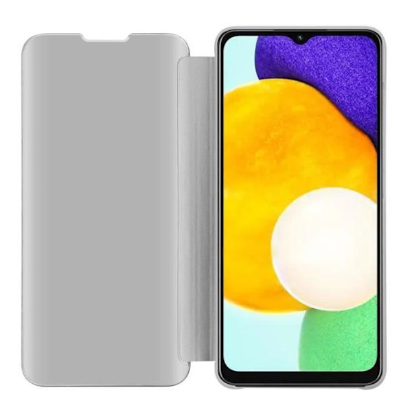 Cadorabo Fodral till Samsung Galaxy A13 5G i SILVER AGATE Clear View Spegelskyddsskydd 360 graders skydd Pengar