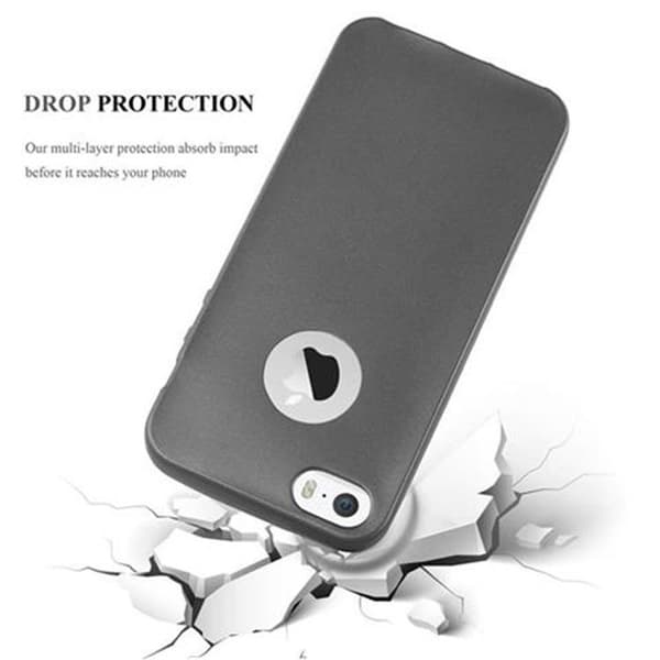 Skyddsfodral för iPhone 5 / 5S / SE 2016 Skyddsfodral i MATTS GRÅ METALLISK design Grå