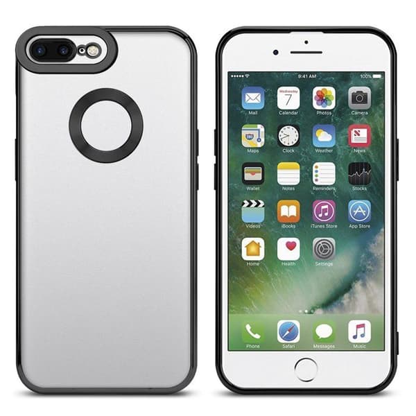 Transparent skal för iPhone 7 PLUS / 7S PLUS / 8 PLUS - Svart Stötskydd Chrome Design Vit