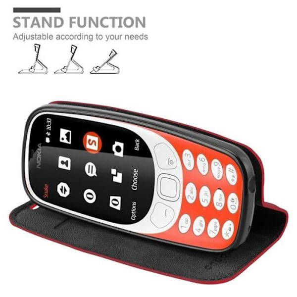 Coque - Cadorabo - Nokia 3310 - Röd av Äpple - Syntetläder - Osynlig Magnetisk Stängning ÄPPELRÖD