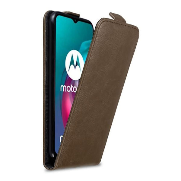 Etui för telefon - CADORABO - MOTO G10 / G30 - Syntetiskt läder Kaffeebrun - Magnetisk stängning - Flip-design kaffe brunt