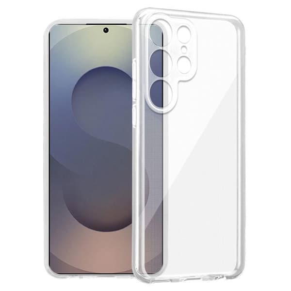 Transparent stötsäker silikonfodral för Samsung Galaxy S25 Ultra Vit