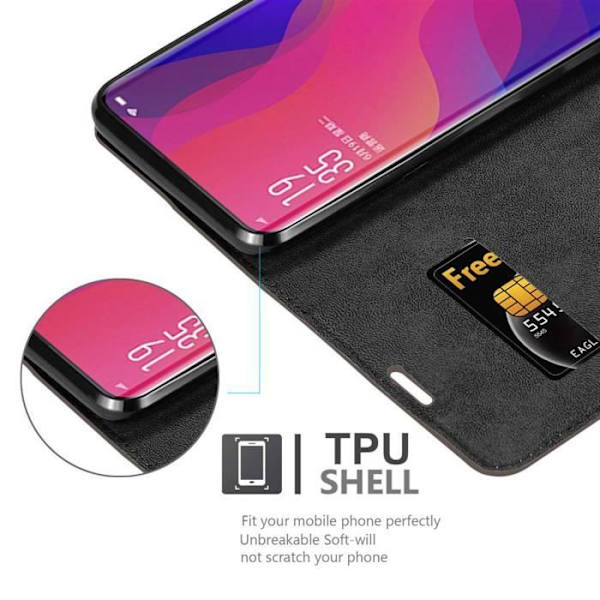 Skydd för Oppo FIND X - CADORABO - Mörkbrun - Bokfodral - Magnetstängning - Mjuk KAFFEBRUNT