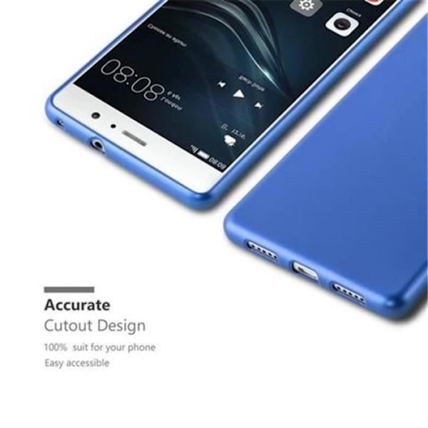 Cadorabo Fodral fungerar med Huawei P9 LITE i METALLIC BLUE - Stötsäker och reptålig TPU silikonhölje - Ultra Slim