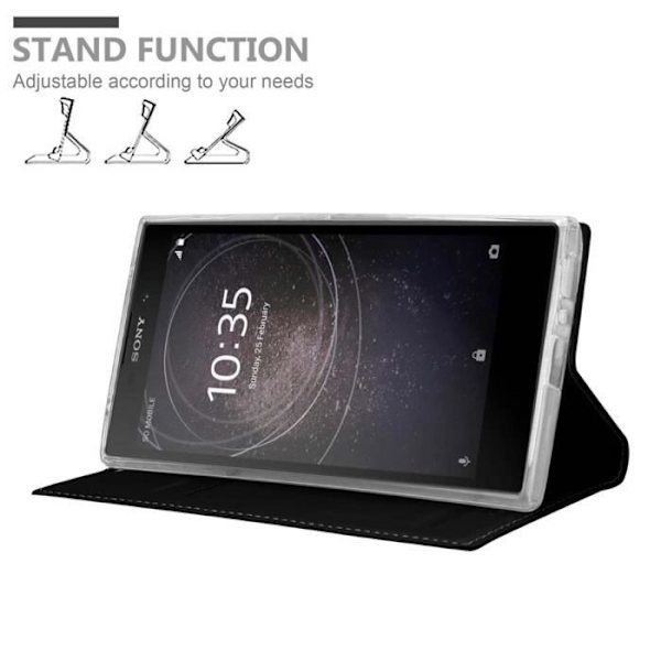Etui för Sony Xperia L2 - CADORABO - KLASSISK SVART - Skyddshölje - Magnetisk Stängning - Ställfunktion KLASSIG SVART