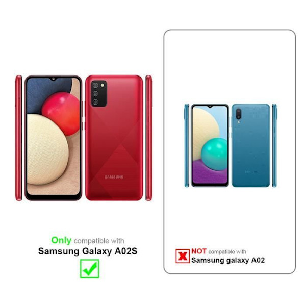 Coque - CADORABO - Samsung Galaxy A02s - Similicuir - Blå Blommor - Plånboksfodral Ställ BLOMMA BLÅ