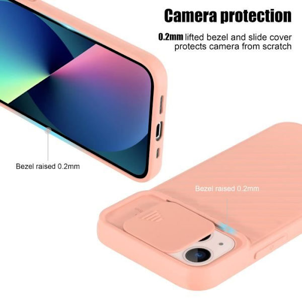 Skyddsskal - CADORABO - iPhone 13 - Silikon TPU - Kameraskydd - Tunn och lätt design Rosa