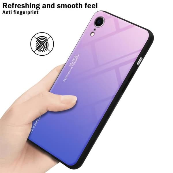 iPhone XR-fodral i ROSA - BLÅ Stötsäker Bicolor design Svart