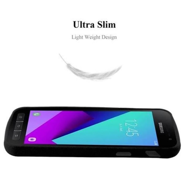 Samsung Galaxy XCover 4-fodral i BLACK FROST av Cadorabo (FROST Design) Ultratunt mjukt silikongel TPU-fodral med antichock