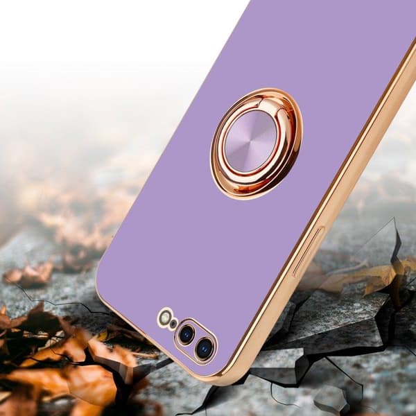 Fodral för iPhone 7 PLUS / 7S PLUS / 8 PLUS Glansig Ljuslila - Guld med kameraskydd Violett