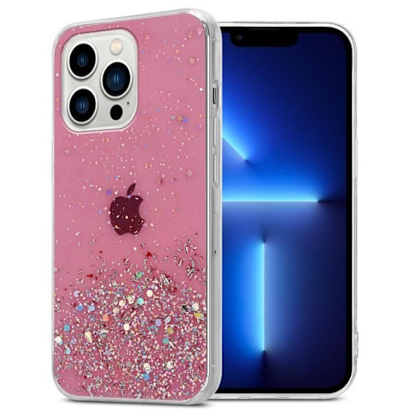 Cadorabo Fodral för Apple iPhone 13 PRO MAX i Rosa med Glitter Flexibelt TPU silikonskydd