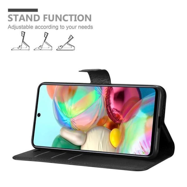 Fodral - CADORABO - Samsung Galaxy A51 - Läderimitation - Svart - Stativfunktion Svart