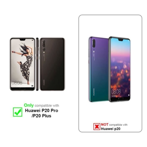 Coque - CADORABO - Huawei P20 PRO/P20 PLUS - Ljusgrå/brun - Syntetläder - Magnetisk stängning Ljusgrå, brun
