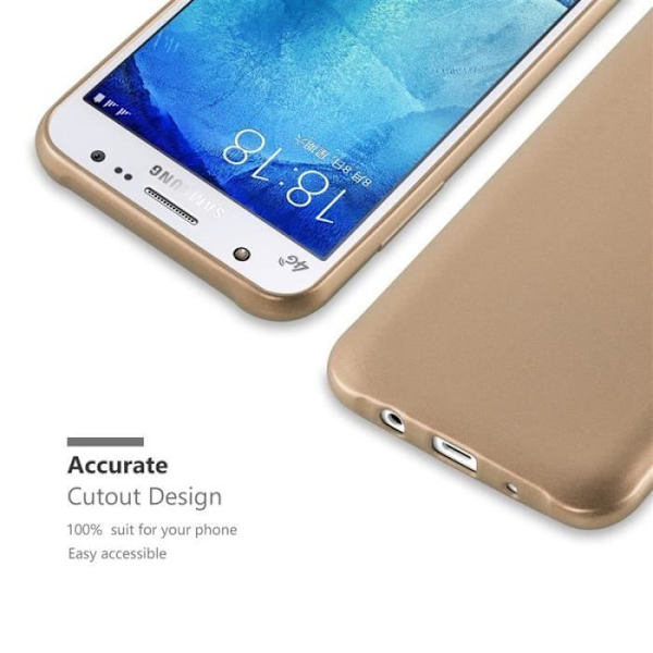 Cadorabo Fodral fungerar med Samsung Galaxy J5 2015 i METALLIC ROSÉ GOLD - Stötsäkert och reptåligt TPU silikonskydd - Ultra