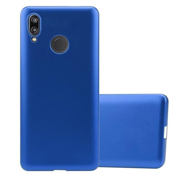 Cadorabo Fodral fungerar med Huawei P20 LITE i METALLIC BLUE - Stötsäker och reptålig TPU silikonhölje - Ultra Slim